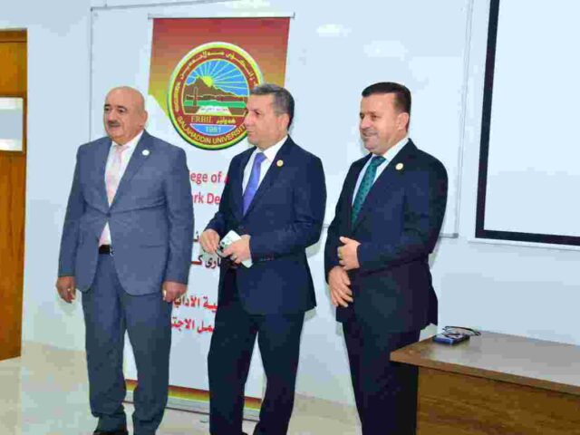 Dr. Kamaran Younis, President of the University, accompanied by Dr. Hussein